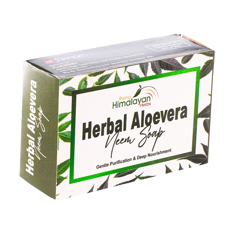 Herbal Aloevera Neem Soap | Rising Himalayan Herbs | Gentle Purification & Deep Nourishment for Healthy Skin | For Men & Women, All Skin Types | 125 GM