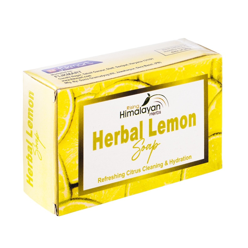Herbal Lemon Bath Soap | Rising Himalayan Herbs | Gentle & Nourishing Care for Healthy Skin, Refreshing Citrus | For Men & Women, All Skin Types | 125 GM