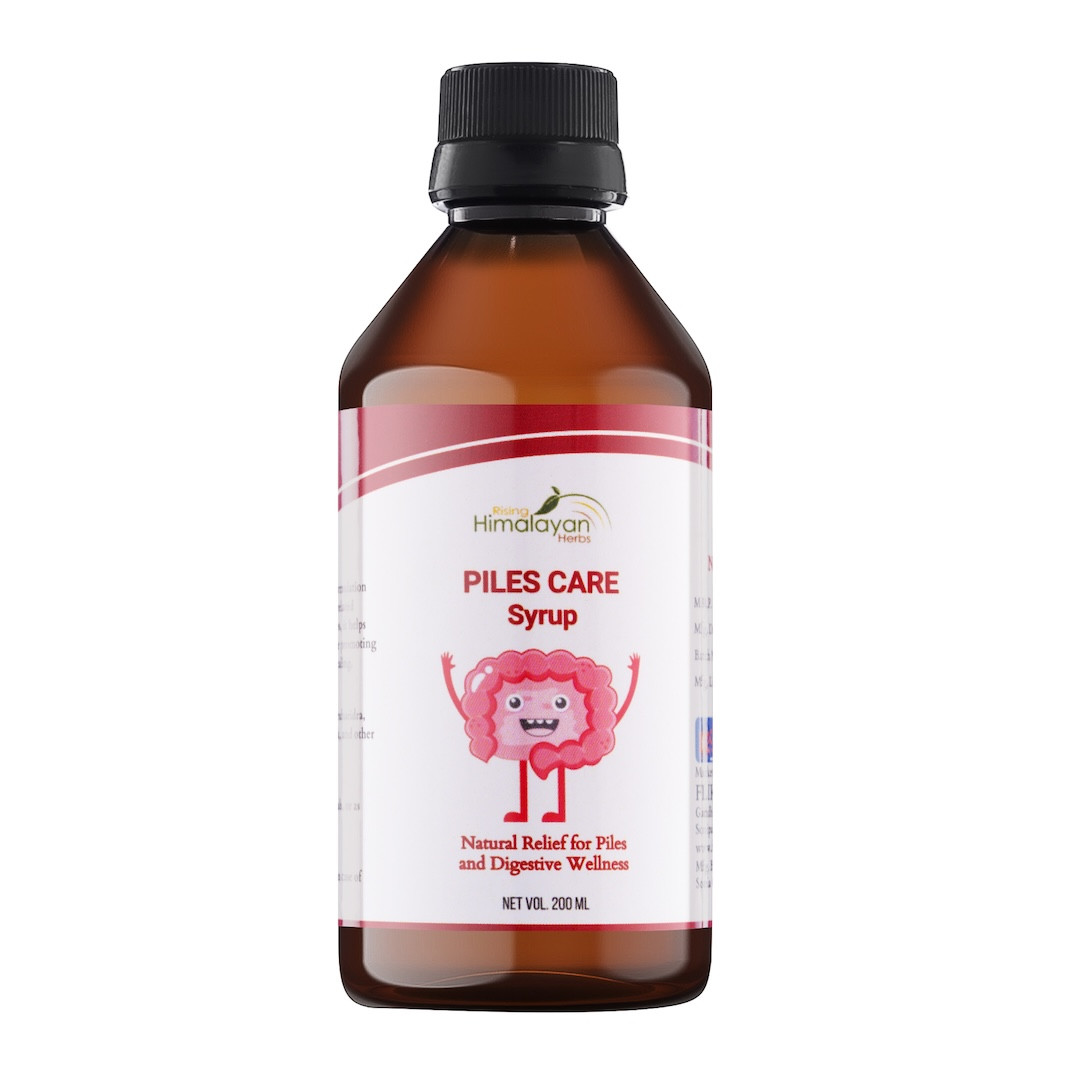Piles Care Syrup | Rising Himalayan Herbs | Relief from Piles Pain, Constipation, Discomfort, Burning, and Itching | Support Digestive Health | Enrich Haritaki, Amaltas, Nagkesar, Daruharidra and Othe