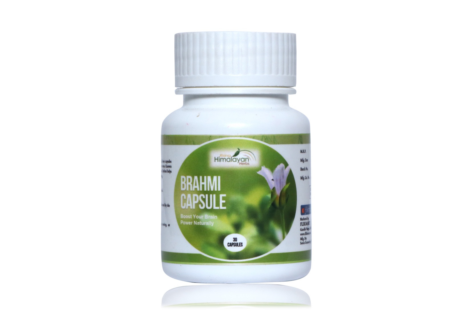 Brahmi Capsule | Support Brain Function, Enhance Memory & Alertness | Reduce Stress & Anxiety | Rising Himalayan Herbs