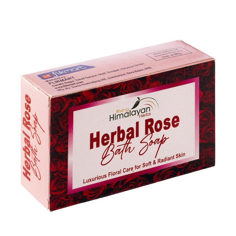 Herbal Rose Bath Soap | Rising Himalayan Herbs | Luxurious Floral Care for Soft, Radiant & Healthy Skin | For Men & Women, All Skin Types | 125 GM