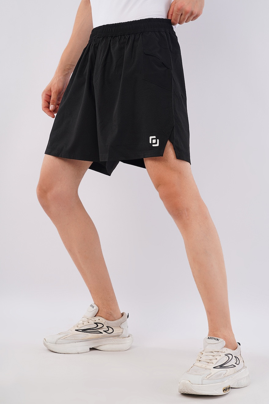 Dot Print All Day Graphic Training Shorts for Men & Boy | Gym, Running, Yoga & Sports | Light Weight & Comfort | Black