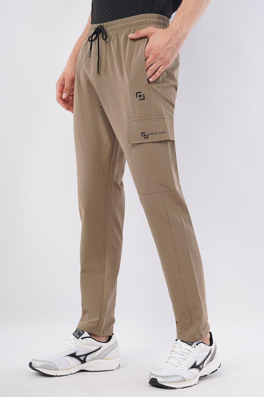 Mens Regular Wear | Flik Fit | Narrow Track Pants | Cargo Pants | Jogger | Comfortable | Men & Boys | Dark Khakhi