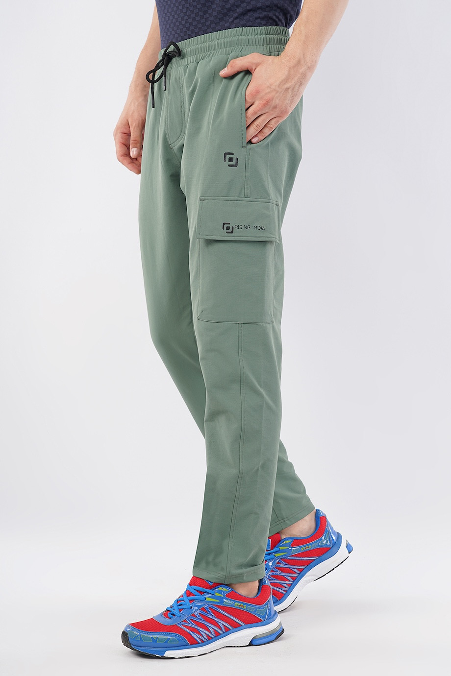 Mens Regular Wear | Flik Fit | Narrow Track Pants | Cargo Pants | Jogger | Comfortable | Men & Boys | Pista Green