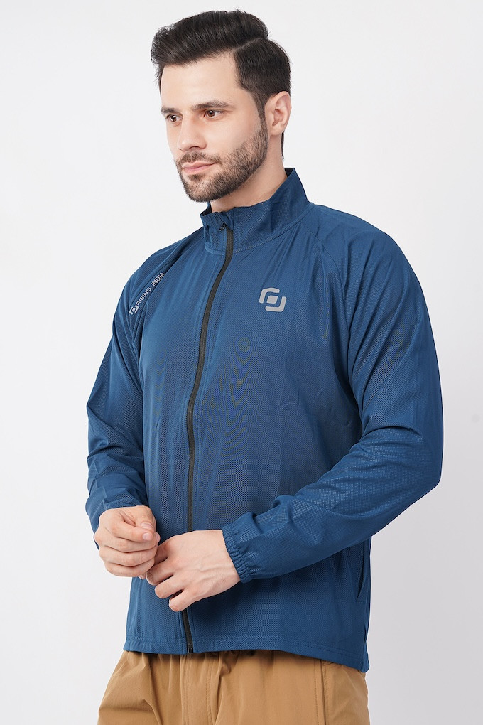 Sports Fit Men's Wear Full Sleeve Dot Print  Zip Closer Jacket | Gym Workout, Running, Hiking, Travelling & Casual Wear | Airforce