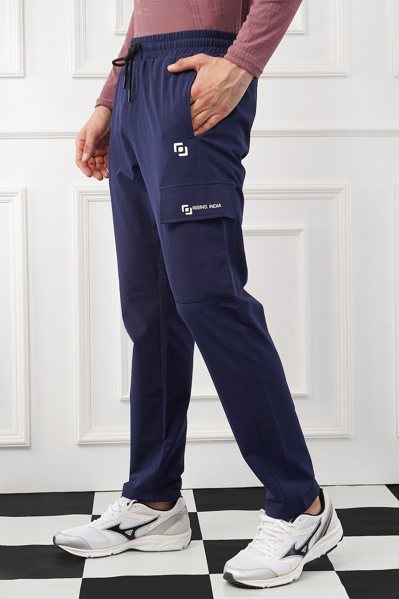 Mens Regular Wear | Flik Fit | Narrow Track Pants | Cargo Pants | Jogger | Comfortable | Men & Boys | Navy